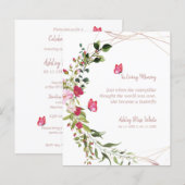 Floral Botanical Butterflies Memorial Dear Ones (Voorkant / Achterkant)