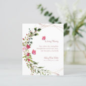 Floral Botanical Butterflies Memorial Dear Ones (Staand voorkant)