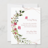 Floral Botanical Butterflies Memorial Dear Ones (Voorkant)
