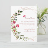 Floral Botanical Butterflies Memorial Kaart (Staand voorkant)