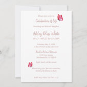 Floral Botanical Butterflies Memorial Kaart (Achterkant)