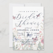 Floral Botanical Elegant Boho Butterfly Bridal Kaart (Voorkant)