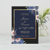 Floral botanical Elegant bruiloft Kaart (Staand voorkant)