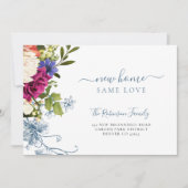 Floral botanical elegant script dat beweegt aankondiging (Voorkant)