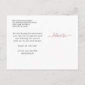 Floral botanical elegant script dat beweegt aankondigingskaart (Achterkant)