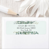 Floral Botanical Eucalyptus Greenery Lijst Weddens Etiket (Insitu)