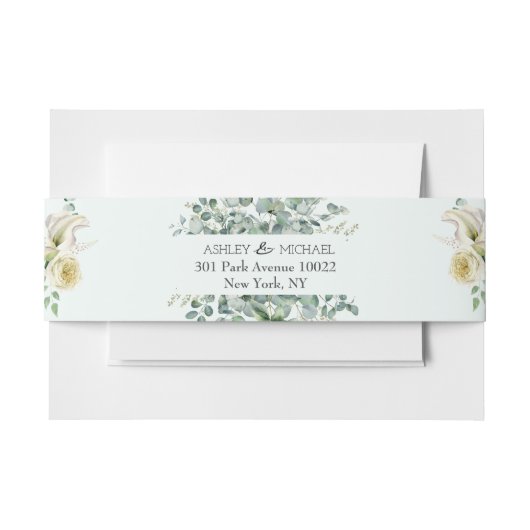 Floral Botanical Eucalyptus Greenery Lijst Weddens Uitnodigingen Wikkel (Voorkant Voorbeeld)