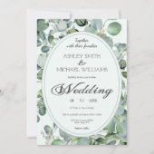 Floral Botanical Eucalyptus Greenery Wedding Kaart (Voorkant)