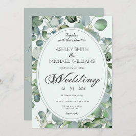Floral Botanical Eucalyptus Greenery Wedding Kaart