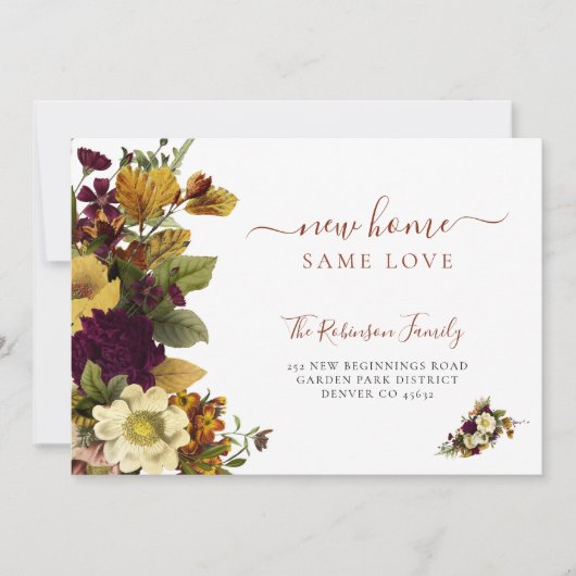 Floral botanical foliage script dat beweegt aankondiging (Voorkant)