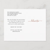 Floral botanical foliage script dat beweegt aankondigingskaart (Achterkant)