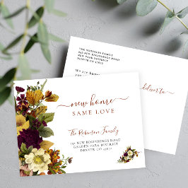Floral botanical foliage script dat beweegt aankondigingskaart
