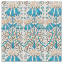 Floral Botanical French Art Nouveau Blue Beige