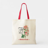 Floral Botanical Gepersonaliseerd Monogram Bridesm Tote Bag (Achterkant)