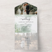 Floral Botanical Greenery Eucalyptus Fotobruiloft All In One Uitnodiging (Binnen)