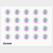 Floral Botanical Hologram Pastelboek Bord Ronde Sticker (Vel)