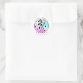 Floral Botanical Hologram Pastelboek Bord Ronde Sticker (Tas)