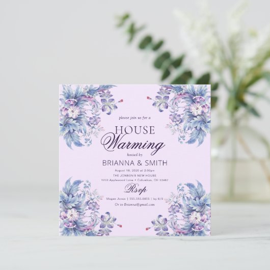 Floral Botanical Housewarming Kaart (Staand voorkant)