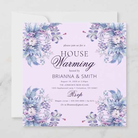 Floral Botanical Housewarming Kaart (Voorkant)