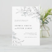 Floral Botanical Illustration Wedding Invitation Kaart (Staand voorkant)