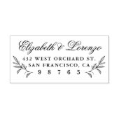 Floral Botanical Leaves Bruiloft Retouradres Rubberstempel (Afrduk)