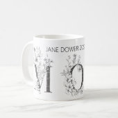 Floral Botanical MOM Monogram Elegant Koffiemok (Voorkant links)