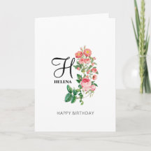  Floral Botanical Monogram Birthday