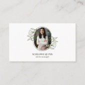 Floral Botanical Monogram Crest Logo Brand Foto Visitekaartje (Voorkant)