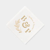 Floral Botanical Monogram Gepersonaliseerde bruilo Folie Servetten (Rechts)