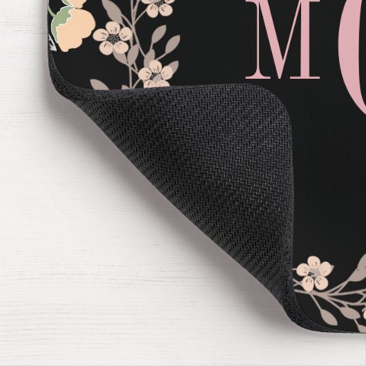 Floral Botanical Monogram Mousepad Muismat (Hoek)
