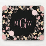 Floral Botanical Monogram Mousepad Muismat<br><div class="desc">Kleine Bayleigh.</div>