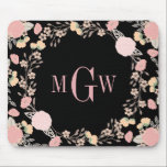 Floral Botanical Monogram Mousepad Muismat<br><div class="desc">Kleine Bayleigh.</div>