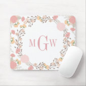 Floral Botanical Monogram Mousepad Muismat (Met muis)