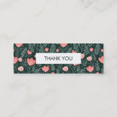 Floral Botanical Pattern Green Order Bedankt Mini Visitekaartje (Achterkant)