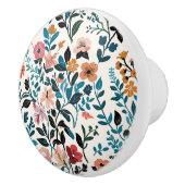 Floral Botanical Pattern Keramische Knop (Rechts)