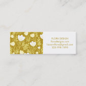 Floral Botanical Pattern Mosterd Bestellen Bedankt Mini Visitekaartje (Voorkant)