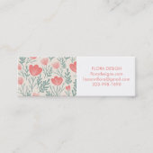 Floral Botanical Pattern Pink Order Bedankt Mini Visitekaartje (Voorkant)