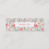 Floral Botanical Pattern Pink Order Bedankt Mini Visitekaartje (Achterkant)