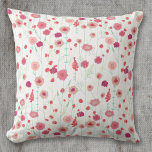 Floral Botanical Pattern Roze Kussen<br><div class="desc">Moderne Bohemen botanciale florale patronen.  boho laat roze schilderij op een witte achtergrond los. Originele kunst van Nic Squirrell.</div>