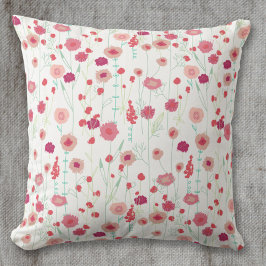 Floral Botanical Pattern Roze Kussen