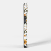 Floral Botanical Pattern White Golden Custom Name iPhone Hoesje (Rechterkant)