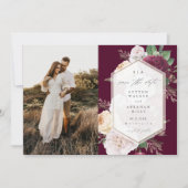 Floral Botanical Photo Wedding Save the Date Kaart (Voorkant)