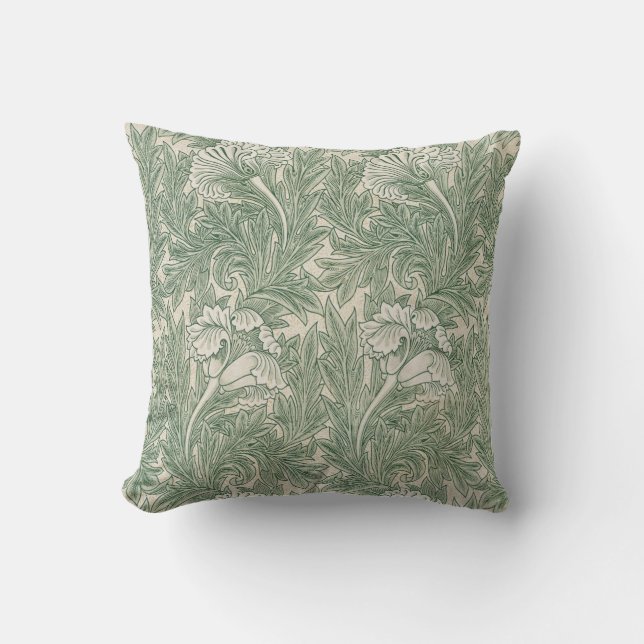 Floral Botanical Pillow William Morris Art Kussen (Voorkant)