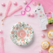 Floral Botanical Print met je Monogram Papieren Kommen (Feest)