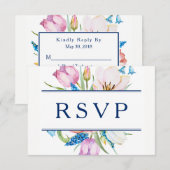 Floral Botanical RSVP Kaartje (Voorkant / Achterkant)