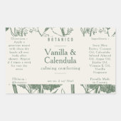 Floral Botanical Sage Green Ingredients Product Rechthoekige Sticker (Voorkant)
