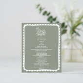Floral Botanical Sage Green Scalloped Wedding (Staand voorkant)