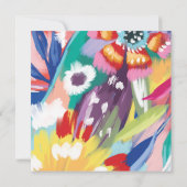 Floral Botanical Stork Baby Boy Shower Invitation Kaart (Achterkant)