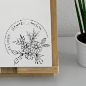 Floral Botanical uit de bibliotheek van Ex Libris Zelfinktende Stempel