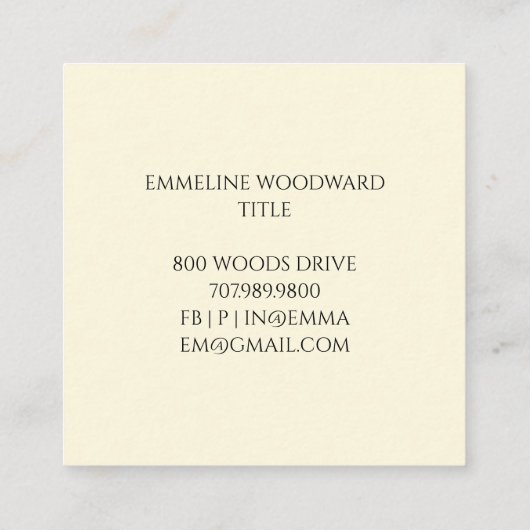 Floral Botanical Visitekaartje (Achterkant)